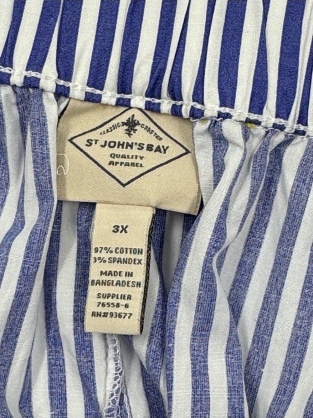 NWT St. John’s Bay Blue and White Striped Women’s Skirt - Classic A-Line Size 3X - Picture 6 of 7